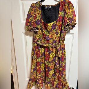 Sourpuss Red and Yellow Patterned Dress